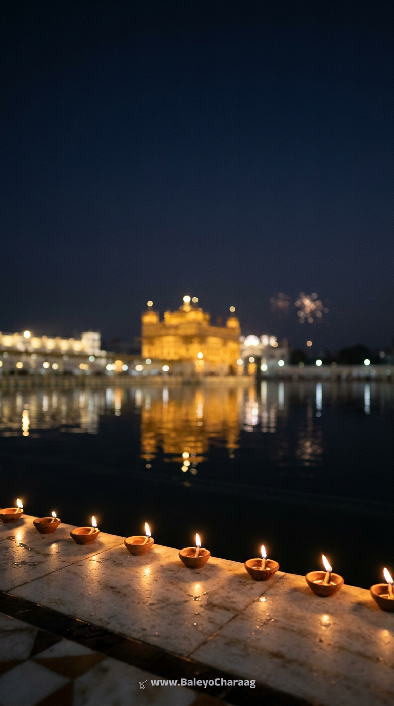 Diyas Along Marble Edge · Phone wallpaper