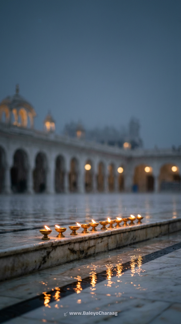 First Rain on Marble Courtyard · Phone wallpaper