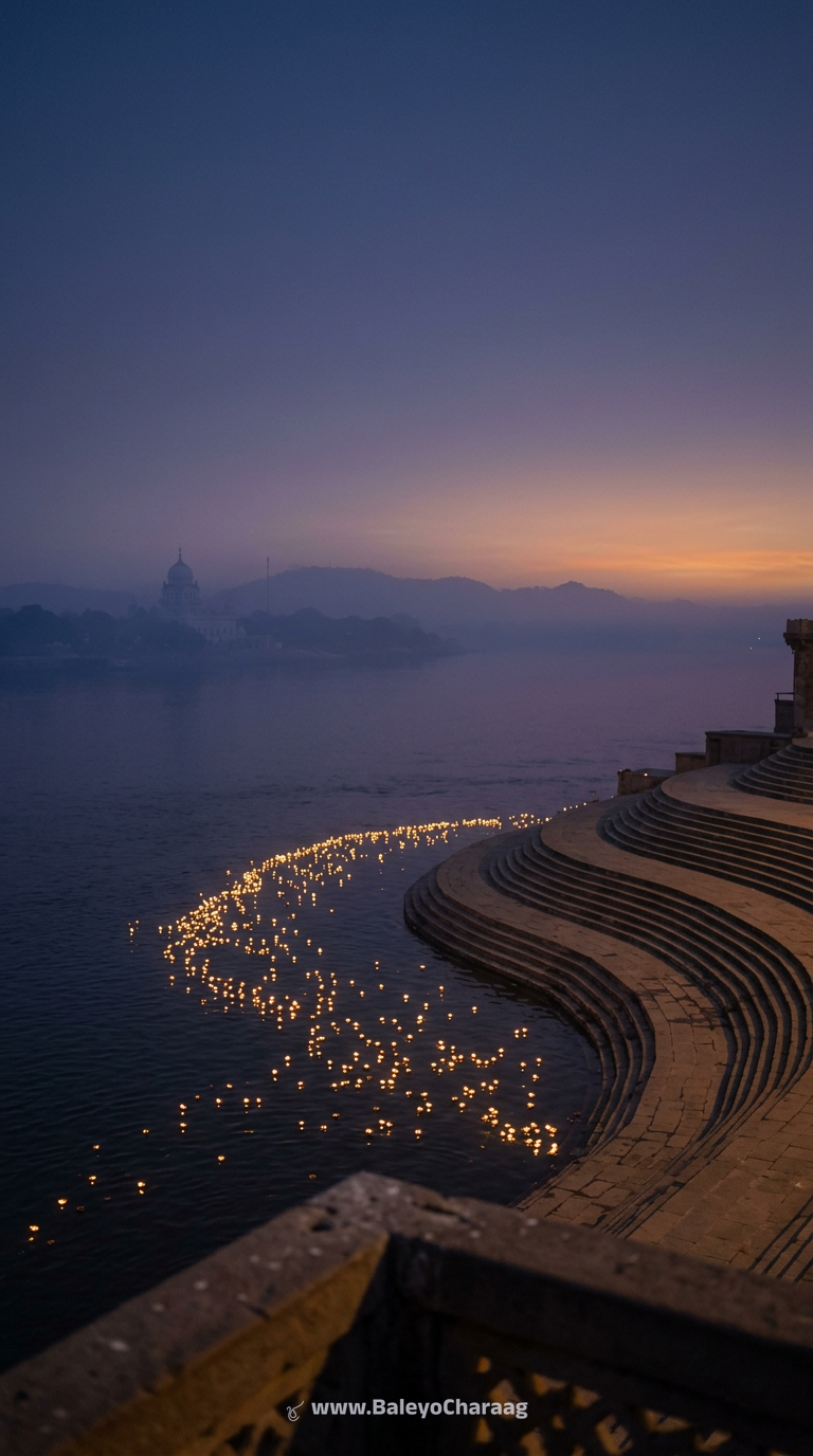 Ghat of Floating Lights · Phone wallpaper