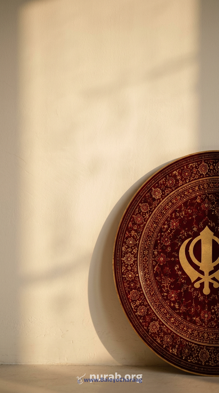 Khanda on a maroon plate (moving)