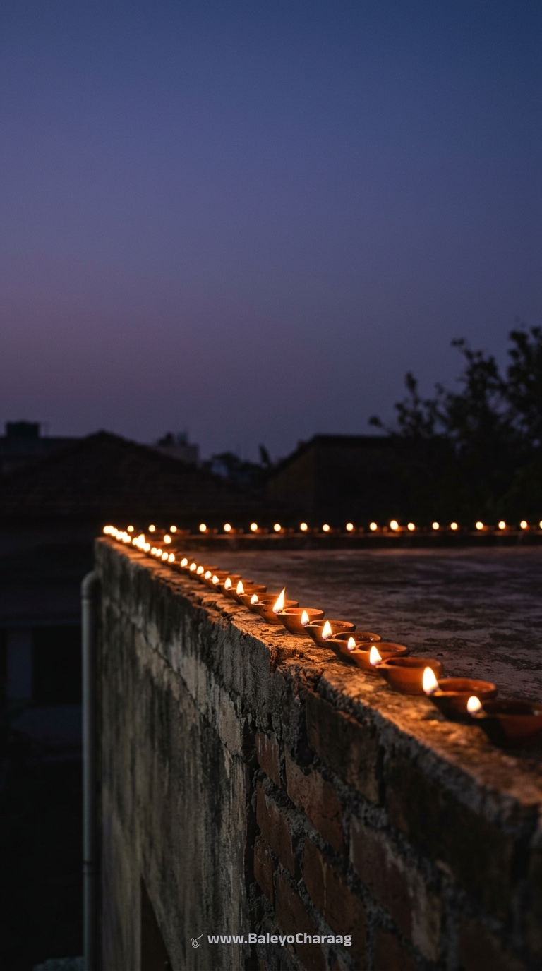 Lamps on a rooftop · Phone wallpaper