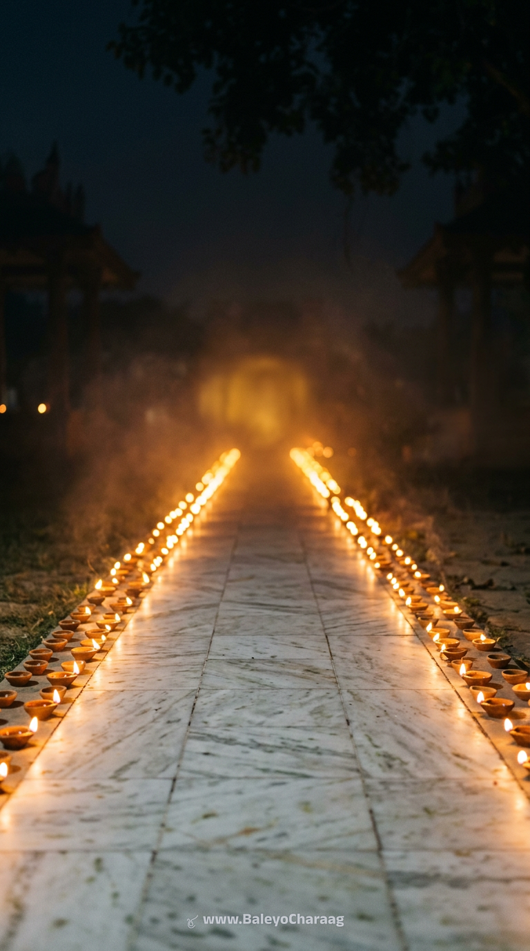 Marble Walkway of Diyas · Phone wallpaper