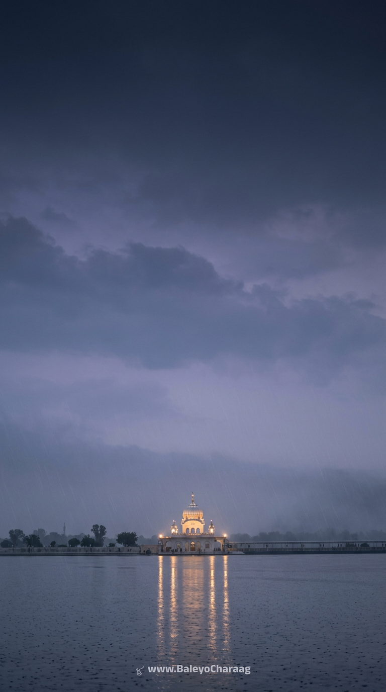 Monsoon Gold Over Sarovar · Phone wallpaper