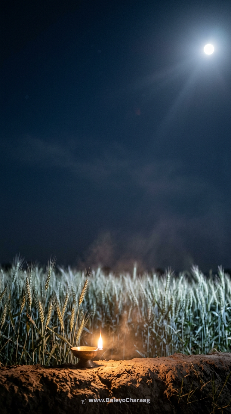 Moonlit Wheat and Dust · Phone wallpaper