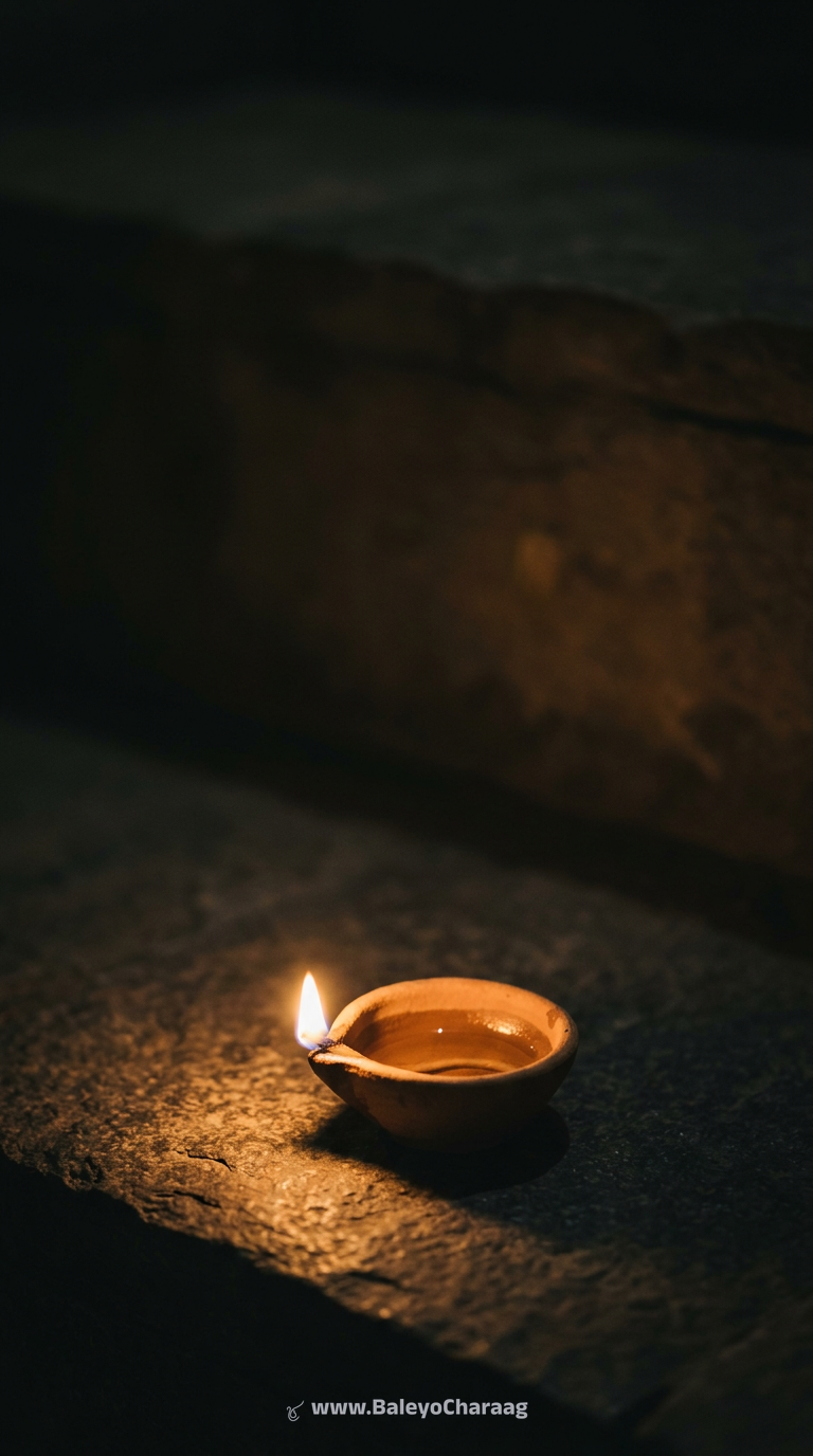 One diya in the dark · Phone wallpaper
