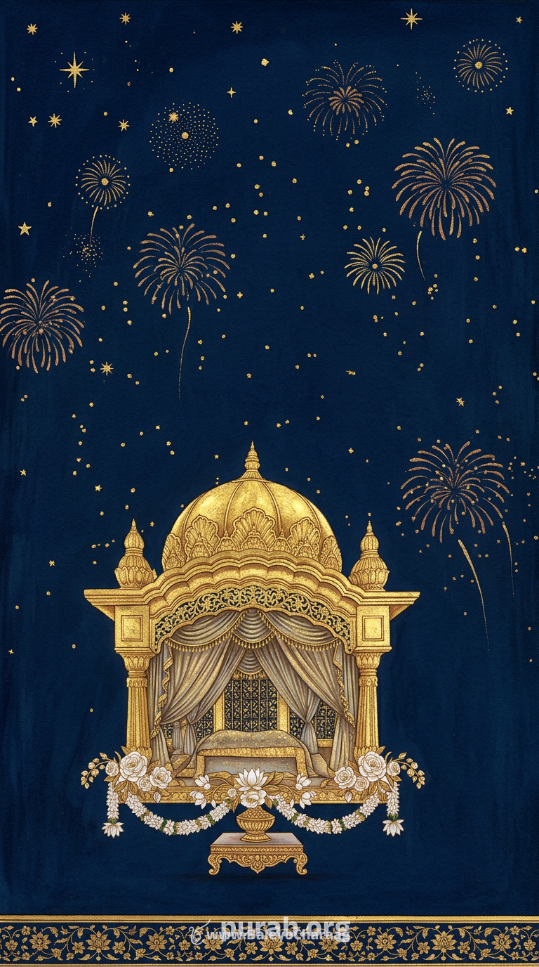 Palki Sahib in blue and gold (moving)