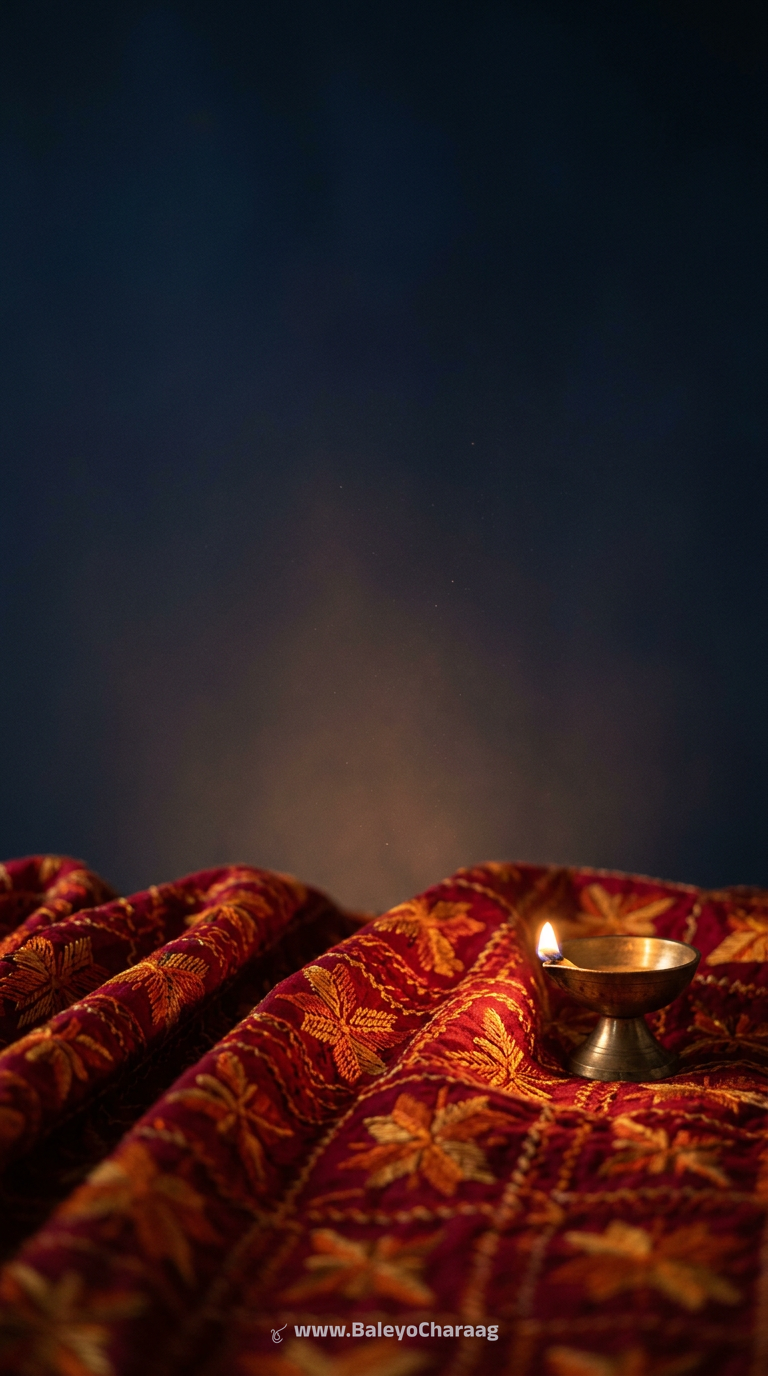 Phulkari Folds by Lamplight · Phone wallpaper