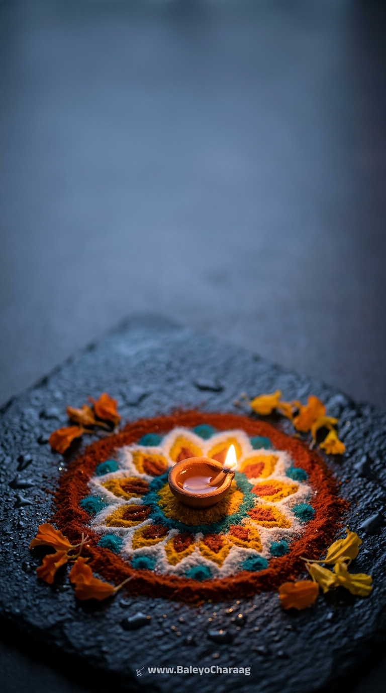 Rangoli Powder Macro Dawn · Phone wallpaper
