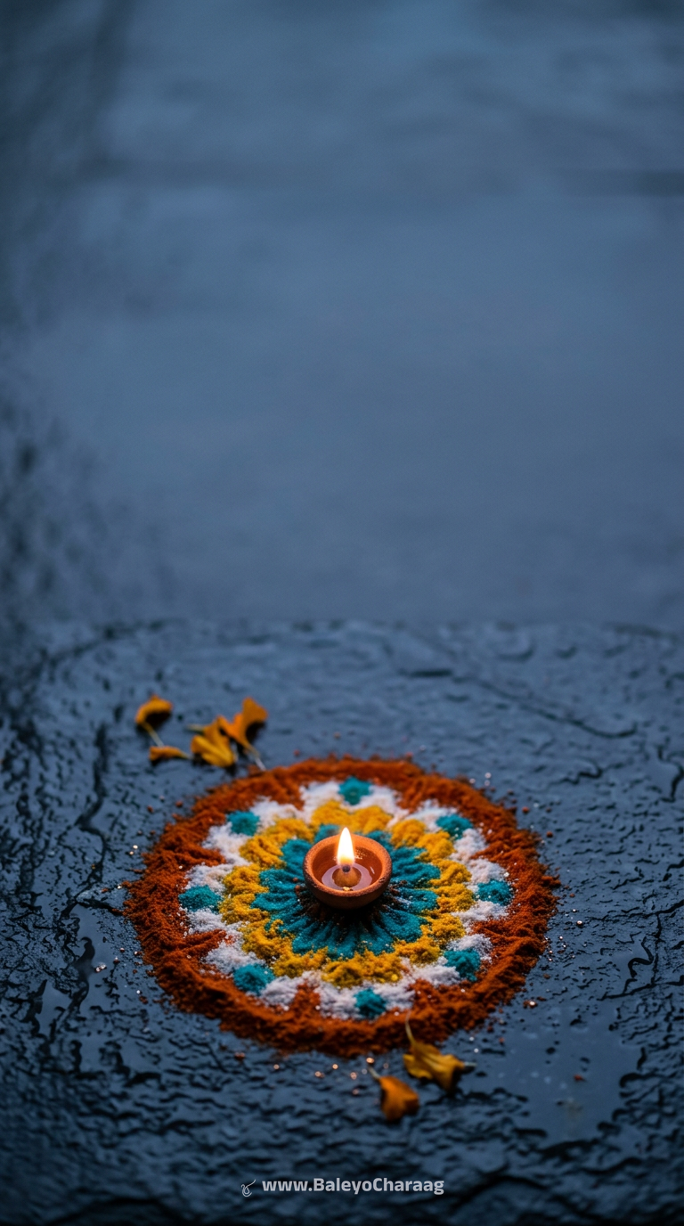 Rangoli Powder Macro Dawn · Phone wallpaper