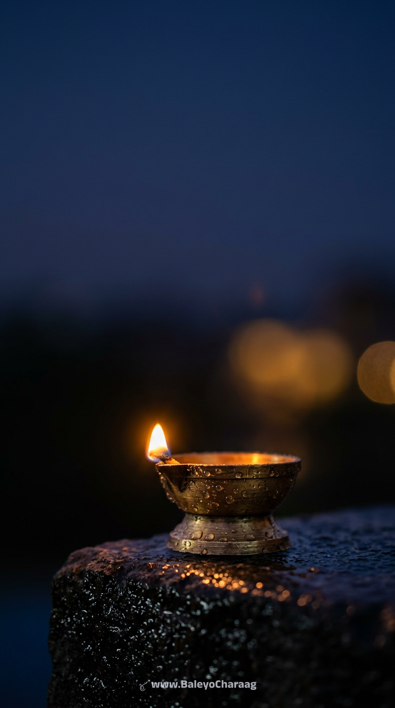 Single Flame in Raindrop · Phone wallpaper