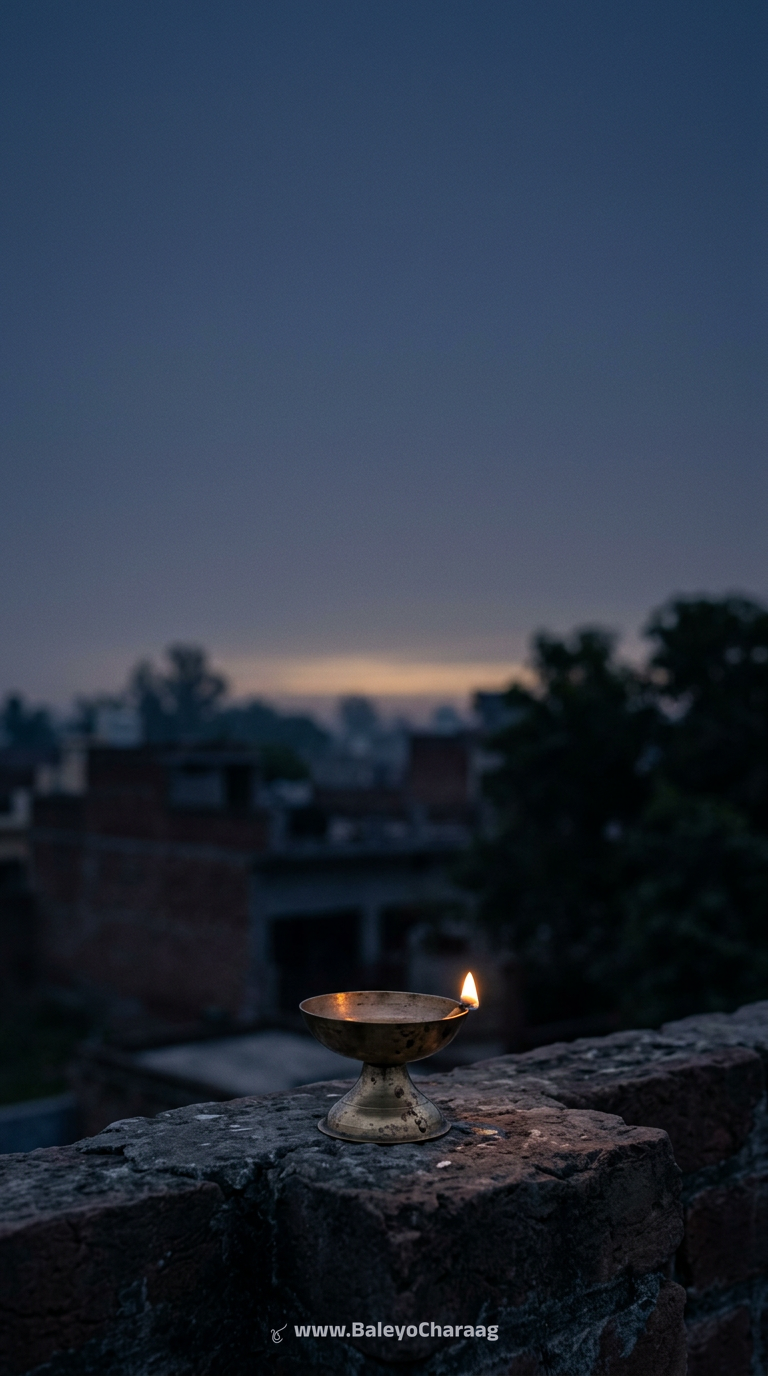 Single Lamp Before Dawn · Phone wallpaper