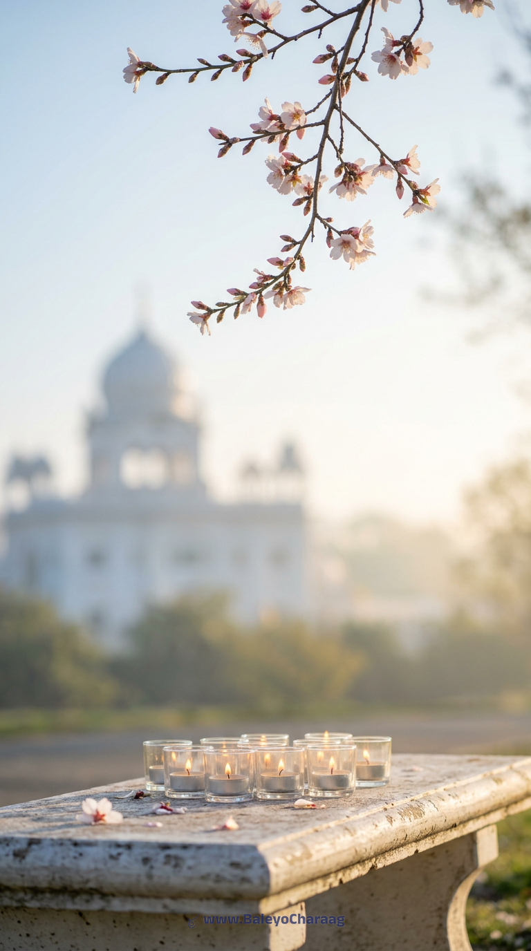 Spring Blossom and Candle Glass · Phone wallpaper
