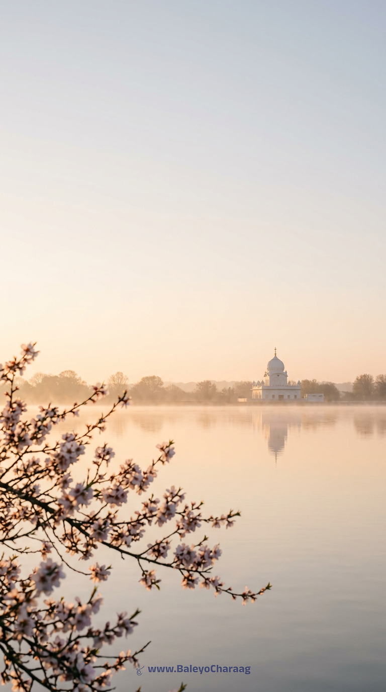 Spring Blossom Over Water · Phone wallpaper